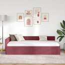 vidaXL Sarokágy keret fejtámlával Bordó 90 cm x 190 cm szövet