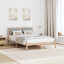 vidaXL Ágykeret fejtámlával Világosszürke 150 x 200 cm Tömör fenyőfa