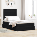 vidaXL LED tárolós ágy matraccal Fekete 120 x 200 cm Bársony