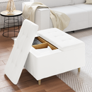 vidaXL Tároló oszmán párnával Fehér 80 x 80 x 45 cm Műbőr