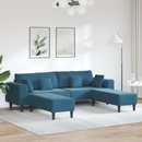 vidaXL Kanapé 3 pcs Kék 250 x 188 x 76 cm Bársony