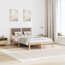 vidaXL Ágykeret fejtámlával Tópszínű 120 x 200 cm Tömör fenyőfa