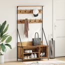 vidaXL Ruhafogó polcokkal tárolóval Öreg fa 100 x 41 x 184 cm Faanyag