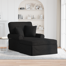 vidaXL Fotel Loungba Szoknyával 3 db Fekete szövet 91 x 157 x 91 cm