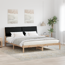 vidaXL Ágykeret fejtámlával Barna és fekete 180 x 200 cm Tömör fenyőfa