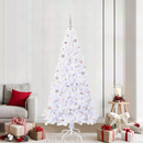 vidaXL Mű karácsonyfa 300 LED-del állvánnyal Fehér 210 cm PVC és Acél
