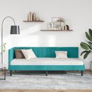 vidaXL Sarokágy keret fejtámlával Türkiz 80 cm x 200 cm Bársony