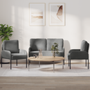 vidaXL Ülőgarnitúrák 3 pcs Sötétszürke 115 x 56 x 80 cm Furnér