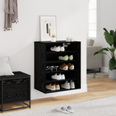 vidaXL Cipőszekrény polcokkal Fekete tölgy 60 x 35 x 70 cm Faanyag