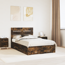 vidaXL Ágykeret fiókkal fejtámlával Füstölt tölgy 135 x 190 cm Faanyag