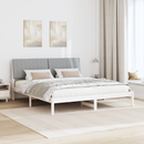 vidaXL Ágykeret fejtámlával Világosszürke 180 x 200 cm Tömör fenyőfa