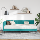vidaXL Sarok Ágykeret Matraccal fejtámlával 2 pcs Türkiz Bársony