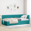 vidaXL Sarokágy keret fejtámlával Türkiz 90 cm x 190 cm Bársony