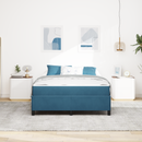 vidaXL Ágykeret matracmal Sötét kék 160 x 200 cm szövet