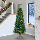 vidaXL Karácsonyfa 300 LED-del állvánnyal Zöld 240 cm PE