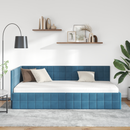 vidaXL Sarokágy keret fejtámlával Kék 90 cm x 200 cm Bársony