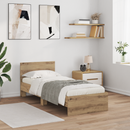 vidaXL Ágykeret LED -es lámpákkal Artisan tölgy 75 x 190 cm Faanyag