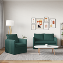 vidaXL Kanapé Szett 2 pcs Sötétzöld 136 x 82 x 85 cm Szövet