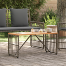 vidaXL Kültéri Asztal Szürke 80 x 40 x 40 cm Acél és poli rattan