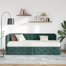 vidaXL Sarokágy keret Sötétzöld 80 x 200 cm Bársony