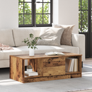 vidaXL Dohányzóasztal fiókkal Öreg fa 102 x 50 x 36cm Faanyag