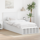 vidaXL Ágykeret polcokkal fejtámlával Fehér 75 x 190 cm Faanyag