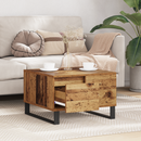 vidaXL Dohányzóasztal fiókkal Öreg fa 55 x 55 x 36,5 cm Faanyag