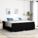 vidaXL Ágykeret matracmal Fekete 200 x 200 cm szövet