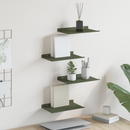 vidaXL Lebegő polc 4 pcs Olajzöld 30 x 18 x 2,5 cm Acél