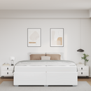 vidaXL Ágykeret matracmal Fehér 200 x 200 cm szövet