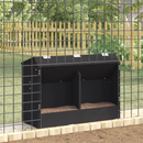vidaXL Nyúl Etető Fekete 64.5 x 25.5 x 45.5 cm Hidegen Hengerelt Acél