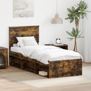vidaXL Ágykeret fejtámlával Füstölt tölgy 75 x 190 cm Tömör fenyőfa