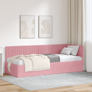 vidaXL Sarokágy keret fejtámlával Rózsaszín 80 cm x 200 cm Bársony