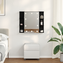 vidaXL Tükörszekrény polcokkal Fekete tölgy 70 x 16,5 x 60 cm Faanyag