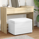 vidaXL Zsámoly Fehér 61 x 41 x 40 cm Műbőr és Műanyag Fa