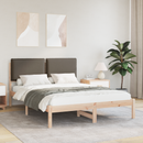 vidaXL Ágykeret Kárpitozott Fejtámlával Tópszínű 140 x 200 cm