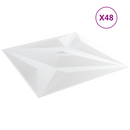 vidaXL Fali panelek Csillag 12 pcs Fehér csillag 50 x 50 cm XPS Hab