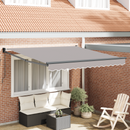 vidaXL Behúzható napellenző Világosszürke 300 x 250 x 165 cm
