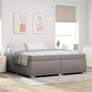 vidaXL Ágykeret matracmal Tópszínű 200 x 200 cm szövet