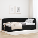 vidaXL Sarokágy keret Fekete 100 x 200 cm szövet