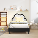 vidaXL Gyerekágy kerettel Fekete 80 x 160 cm PU