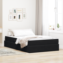 vidaXL Ágy tárolóval és matraccal Fekete 120 x 200 cm Bársony