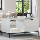 vidaXL Dohányzóasztal Magas Fényű Fehér 90 x 49 x 46 cm Faanyag
