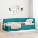 vidaXL Sarokágy keret fejtámlával Türkiz 80 cm x 200 cm Bársony