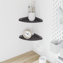 vidaXL Lebegő polc polcokkal tárolóval 2 pcs Fekete 18 x 18 x 2 cm