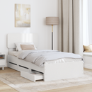 vidaXL Ágykeret fiókkal fejtámlával Fehér 90 x 200 cm Mérnöki fa