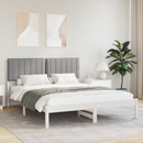vidaXL Ágykeret Kárpitozott Fejtámlával Világosszürke 160 x 200 cm