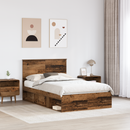 vidaXL Ágykeret fejtámlával Öreg fa 120 x 200 cm Tömör fenyőfa