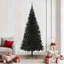 vidaXL Karácsonyfa 300 LED-del állvánnyal Fekete 210 cm PVC