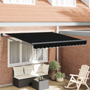 vidaXL Behúzható napellenző Fekete 300 x 250 x 165 cm